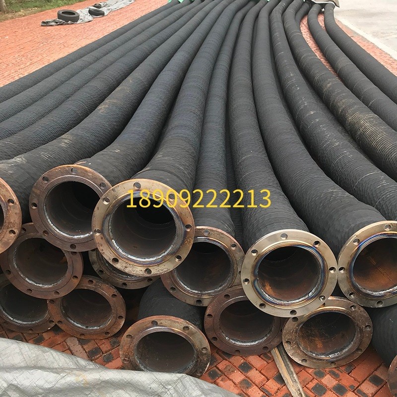 厂家DN60/80多规格大口径法兰橡胶高压管耐磨输油吸砂钢丝管