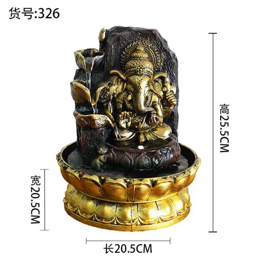 厂家直销东南亚象神流水器摆件工艺品桌面款摆设加湿风水装饰开业