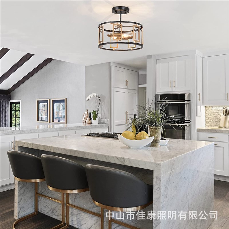 复古跨境亚马逊ebay餐厅厨房卧室书房楼道玄关吸顶灯美式铁艺灯具
