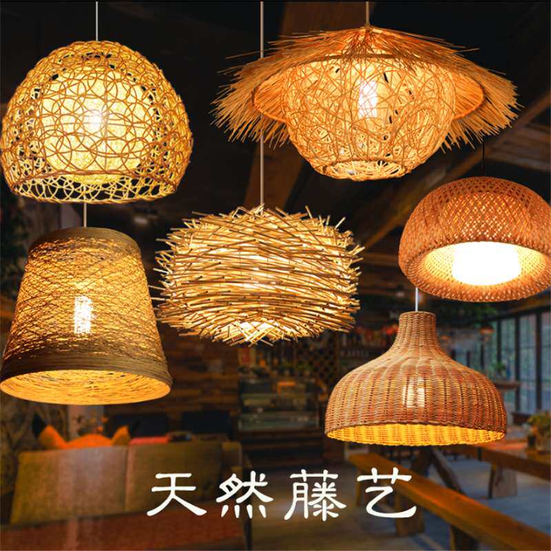日式禅意竹灯具创意日式风格工程景区竹编吊灯工厂直销手工竹编灯