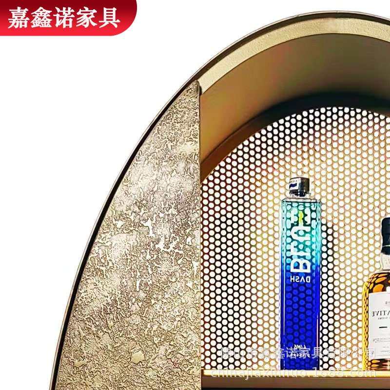 嘉鑫诺餐厅高档展示柜轻奢酒柜炭钢多层收纳柜设计师款胖企鹅餐柜