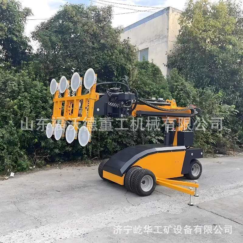 出口玻璃吸盘车多功能玻璃安装机械车液压翻转真空移动石材搬运车