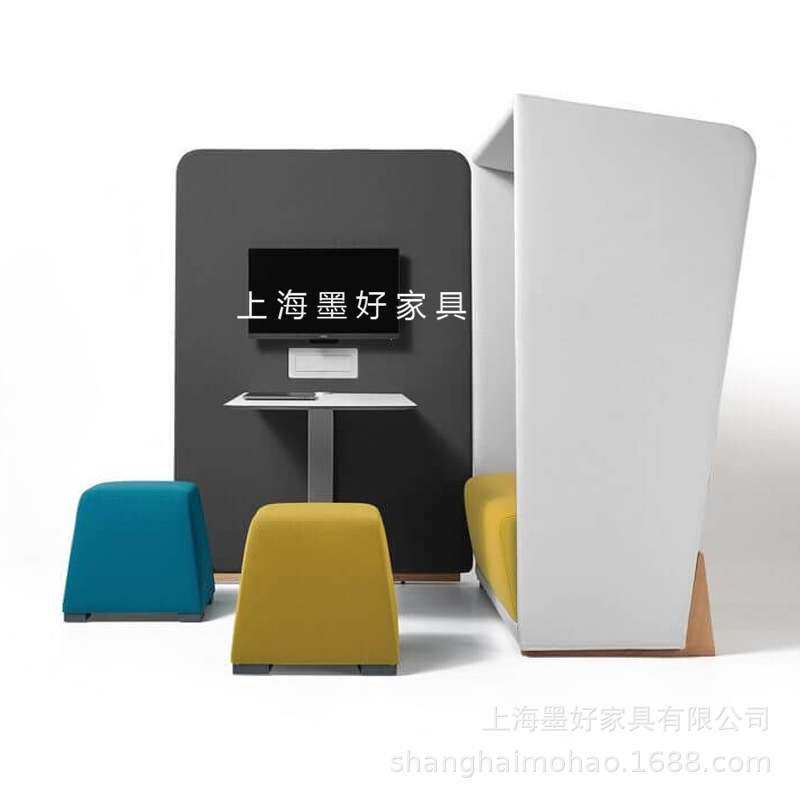 吸音屏风转角电脑桌工位工作桌办公商务休闲高背私密卡座多人沙发