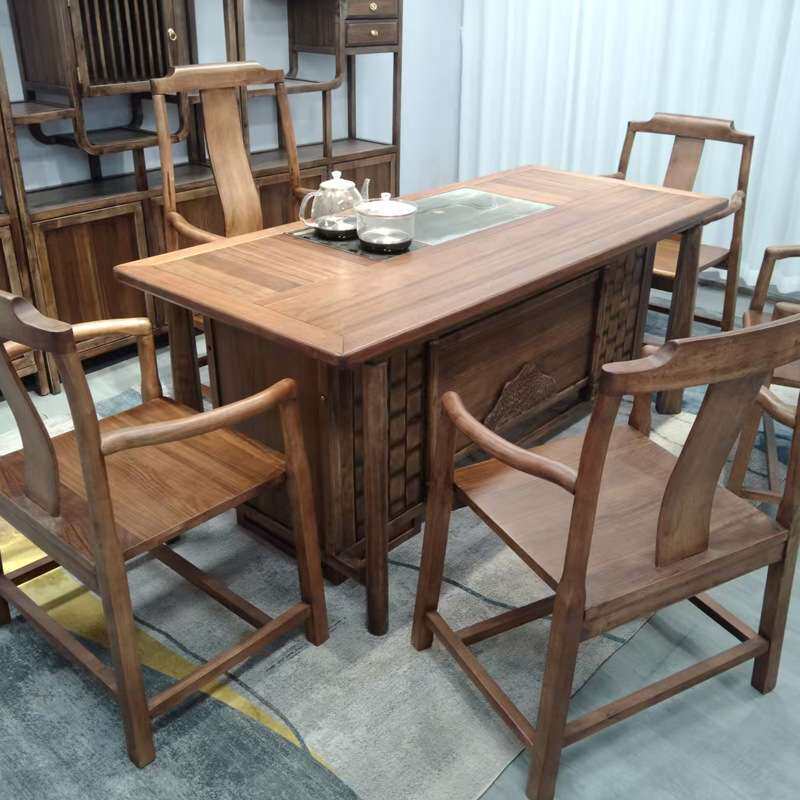 古典中式茶台实木茶桌椅组合门店办公家用泡茶工夫茶几茶台椅全套