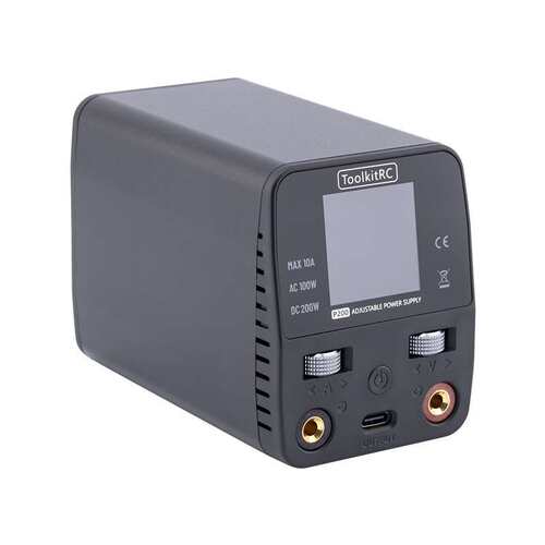 ToolkitRC P200v2迷你桌面可调电源/AC100W/DC200W 输入DC 7-28v