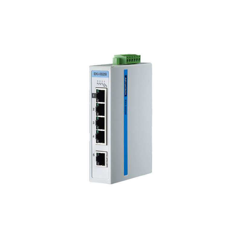 宽温工业以太网非网管型,研华交换机EKI-5525I,百兆5端口