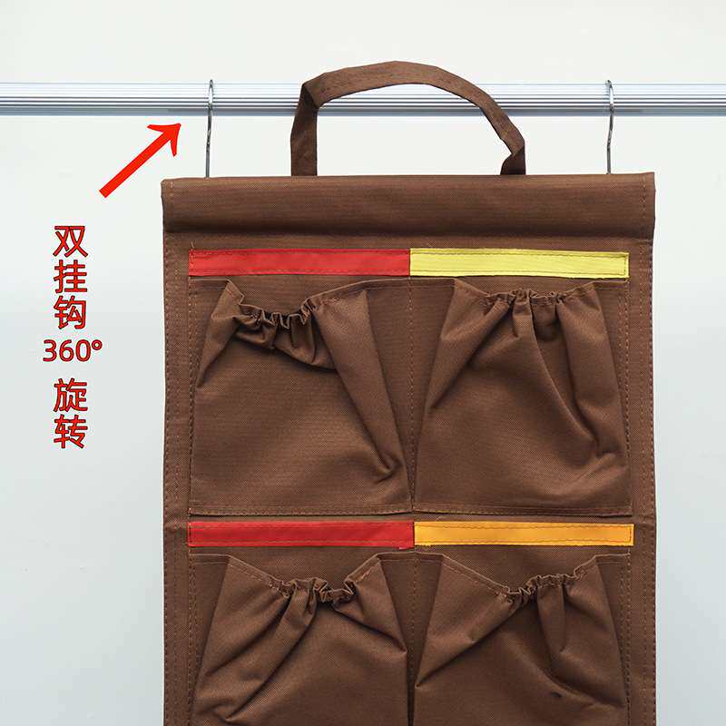维也纳酒店五色抹布袋双挂钩毛巾收纳袋清洁推车工具分类挂袋子