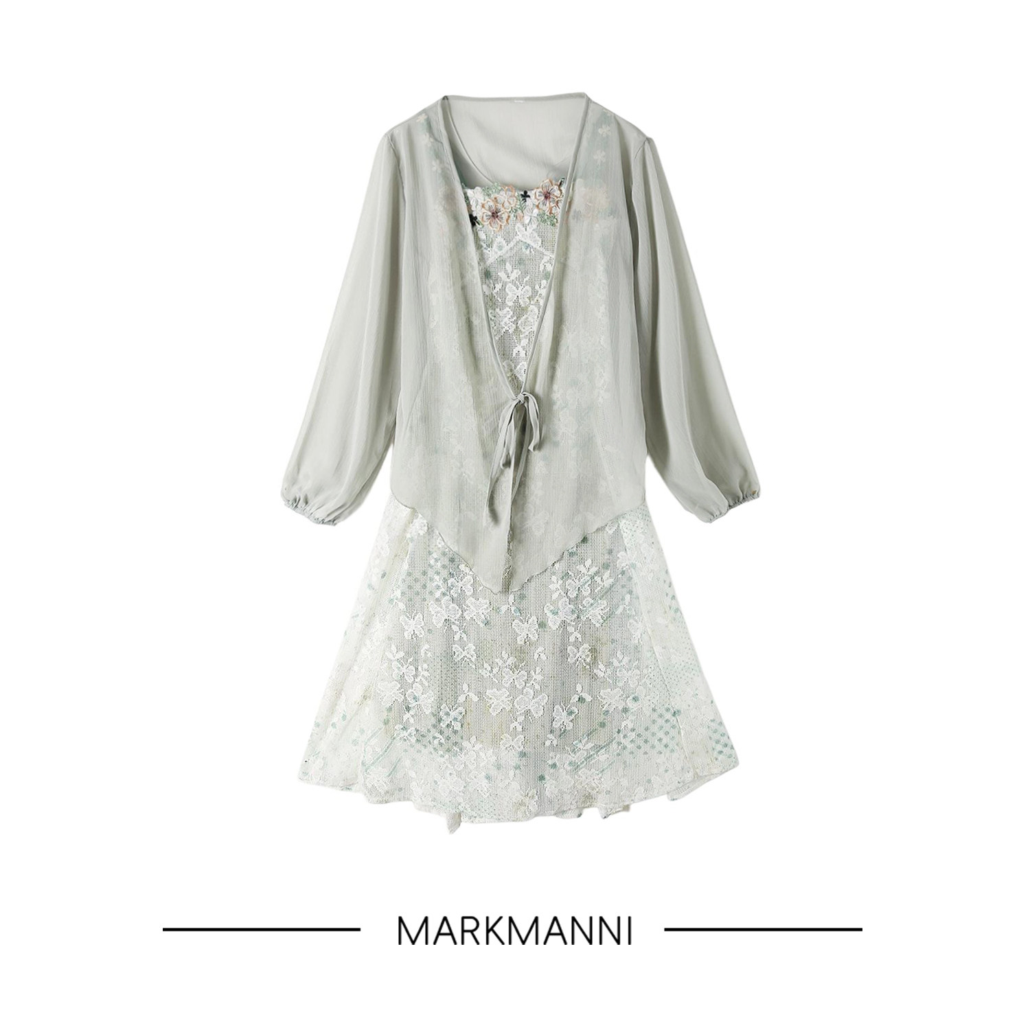 【双重惊喜】MKMANI 吊带裙薄款开衫两件套女夏度假风别致