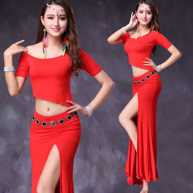 肚皮舞服装东方舞练功服2020新款舞蹈练习服套装莫代尔长裙女