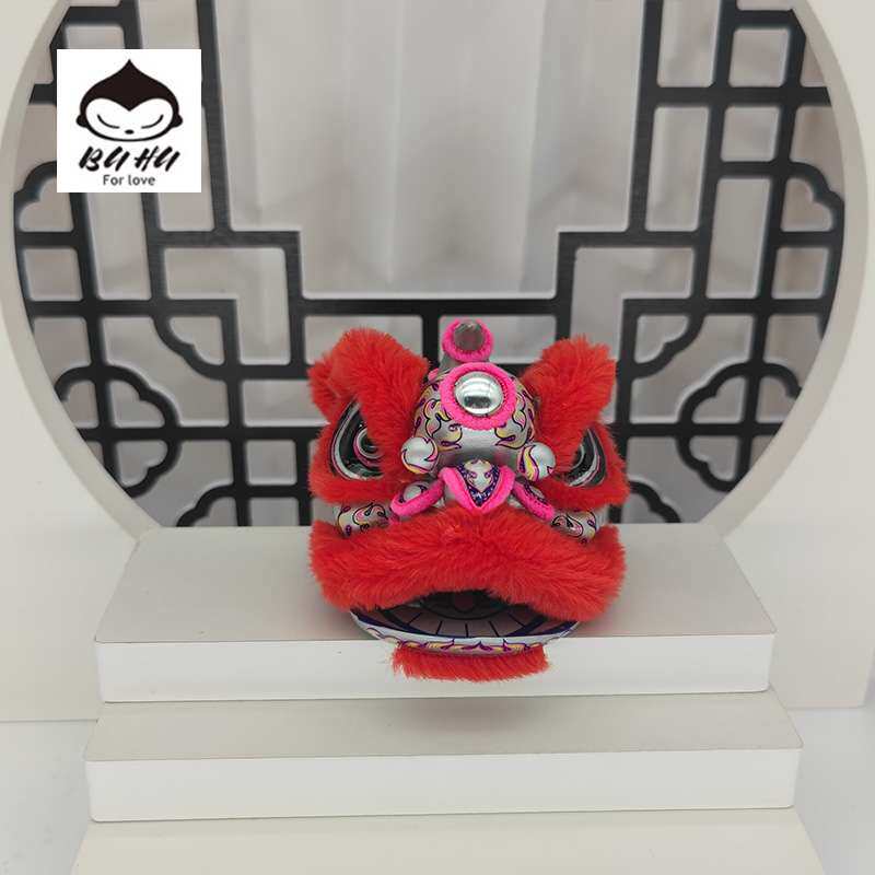 BUHU醒狮车摆件 狮头舞狮汽车摆件中控国风装饰摆件树脂创意图片