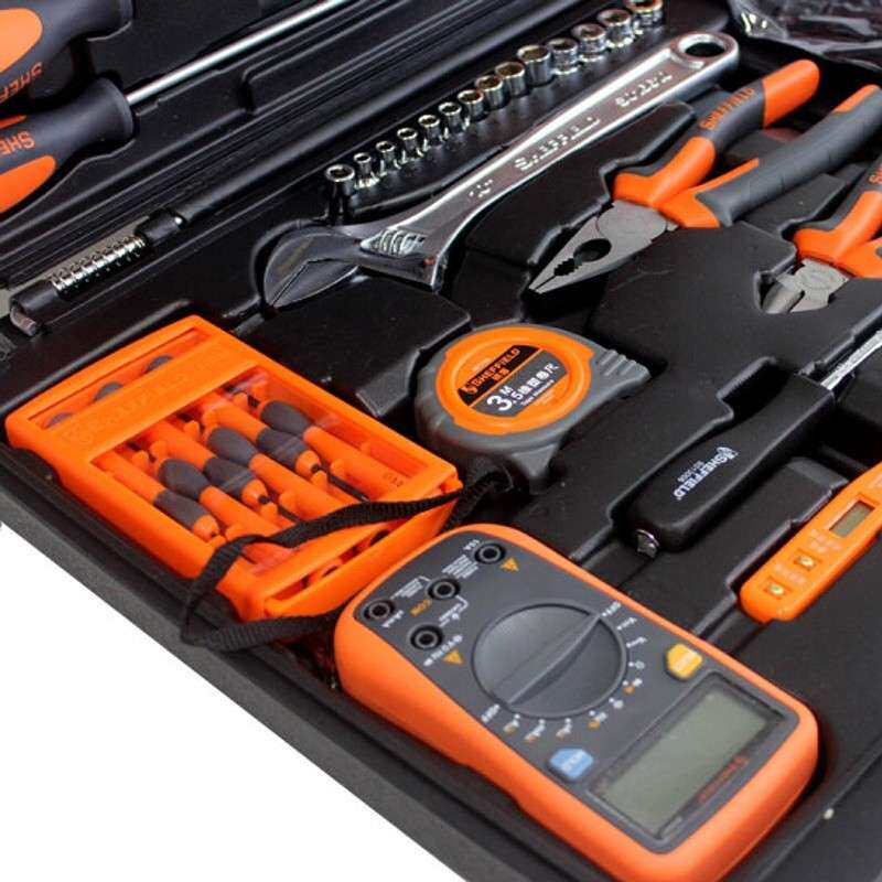 钢盾S033001 55件套电讯工具套装电讯组合工具电工工具万用表套装