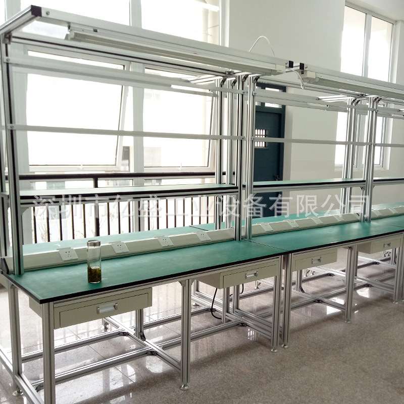 广东连接器手工操作作业台多层收纳精益管物料架不锈钢铝型材桌子