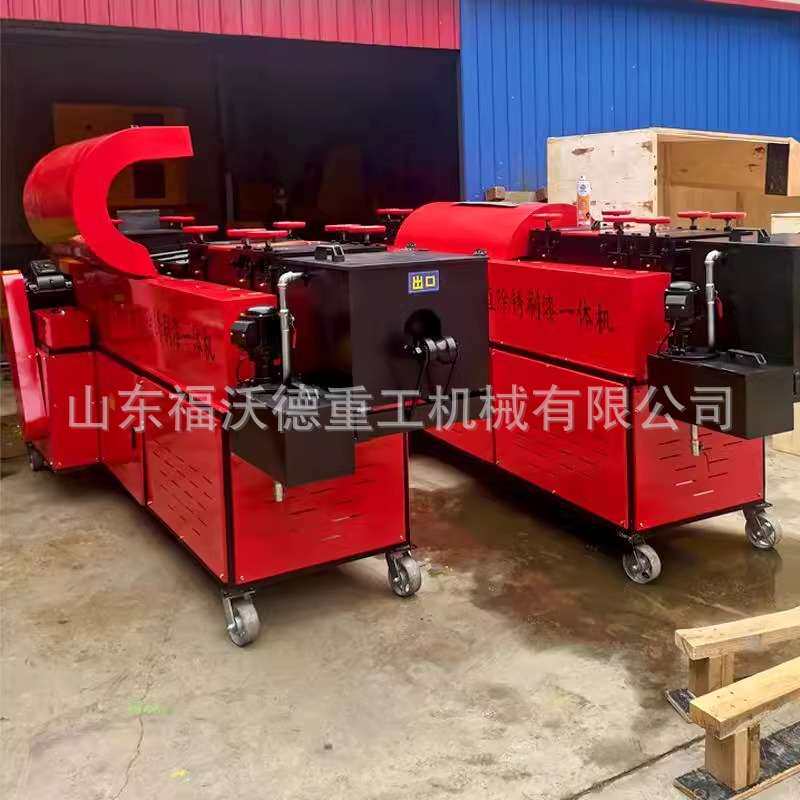 全自动脚手架调直机工地废旧钢管校直机小型双曲线刷漆除锈一体机