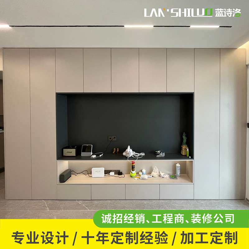 佛山源头厂家全铝家具家用客厅靠墙收纳储物组合一体铝合金电视柜