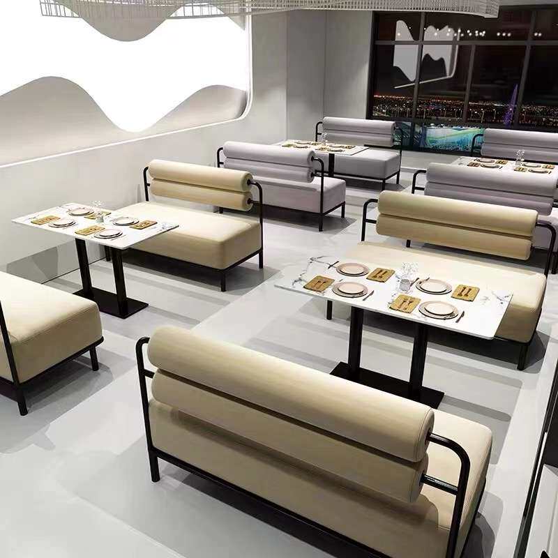 网红奶茶甜品店咖啡厅卡座沙发餐吧餐厅清吧西餐厅休闲区桌椅组合