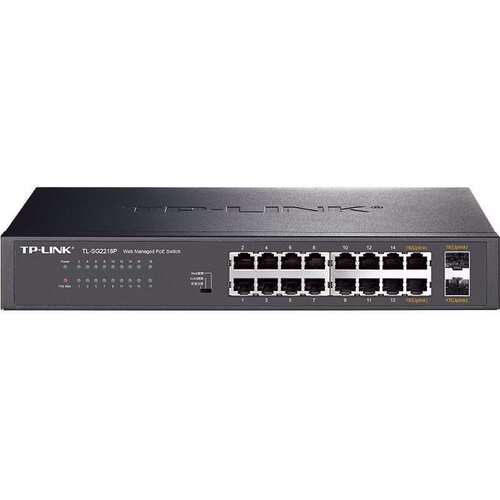 TP-LINK全千兆16口PoE交换机Web网管监控AP供电器2SFP TL-SG2218P