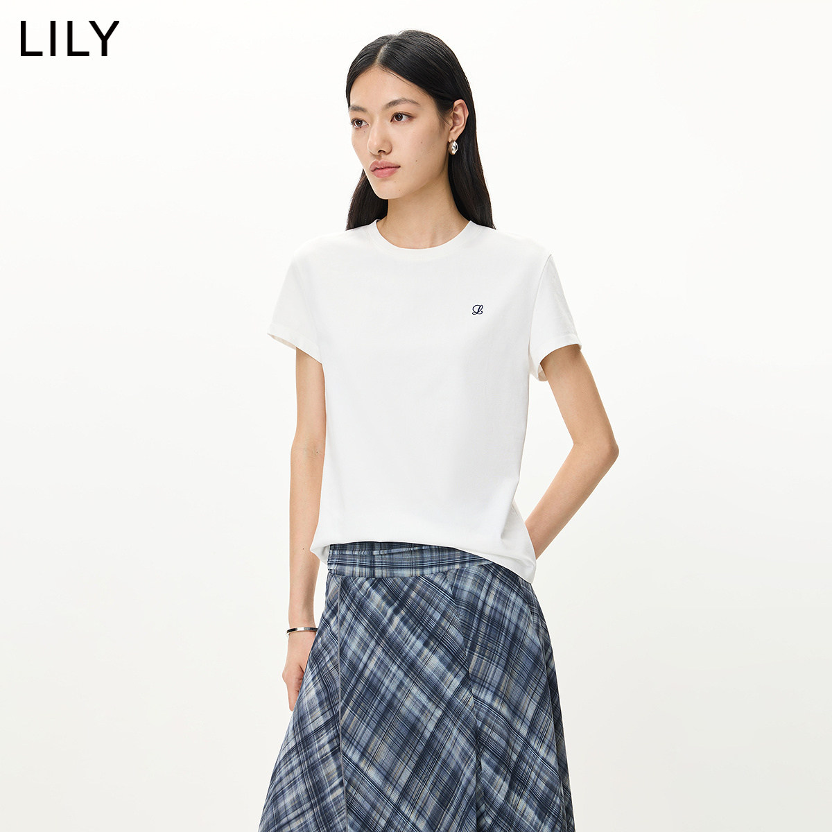 LILY夏季简约通勤圆领短袖T恤