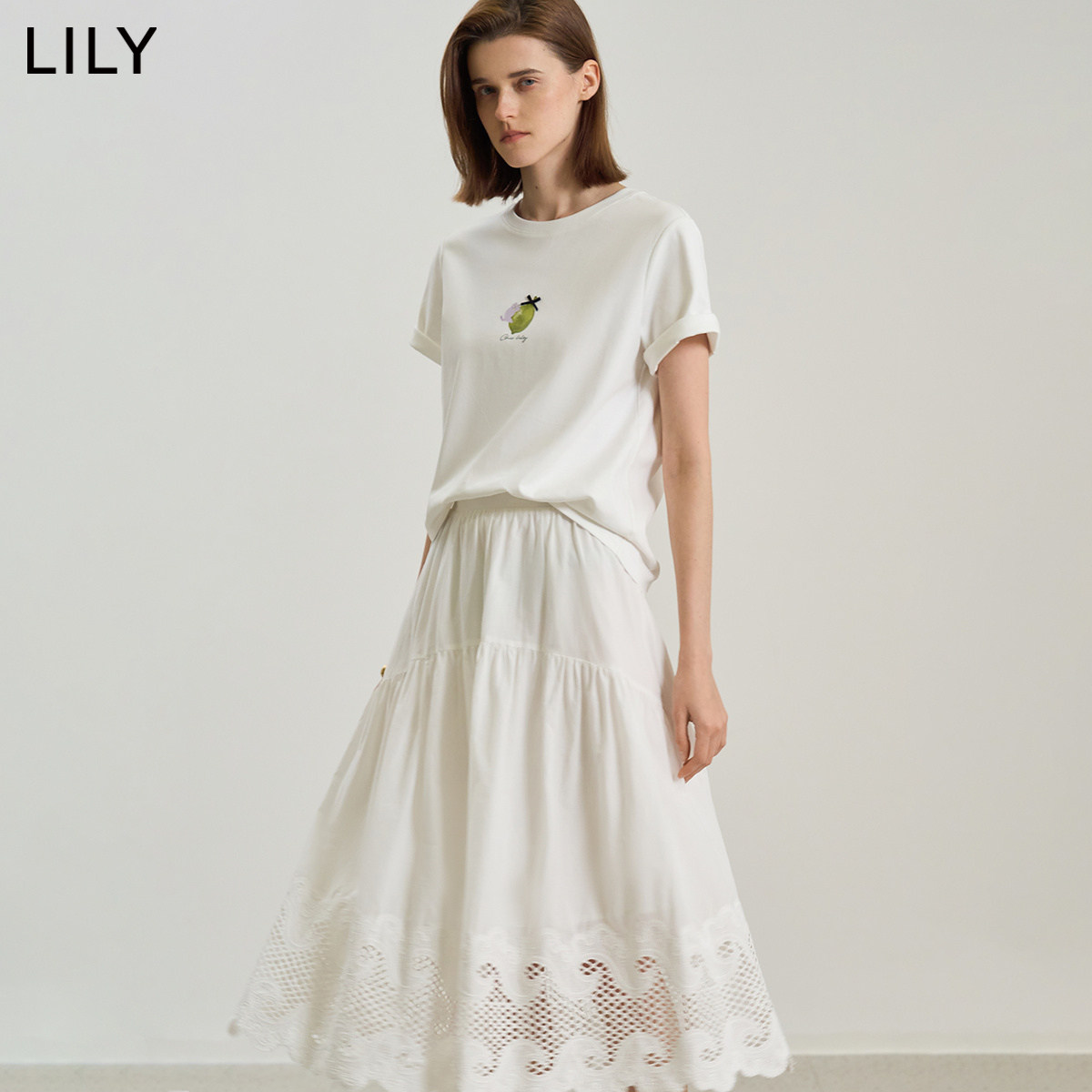 LILY夏季全棉猫咪印花短袖T恤