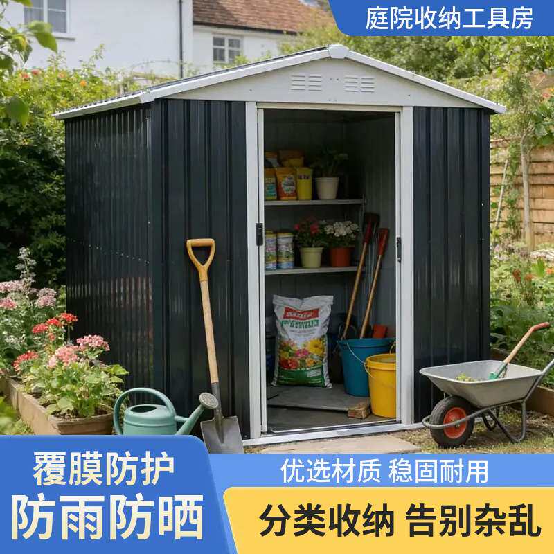 简易工具房花园别墅储物房户外可移动铁皮房组装屋庭院杂物移动房