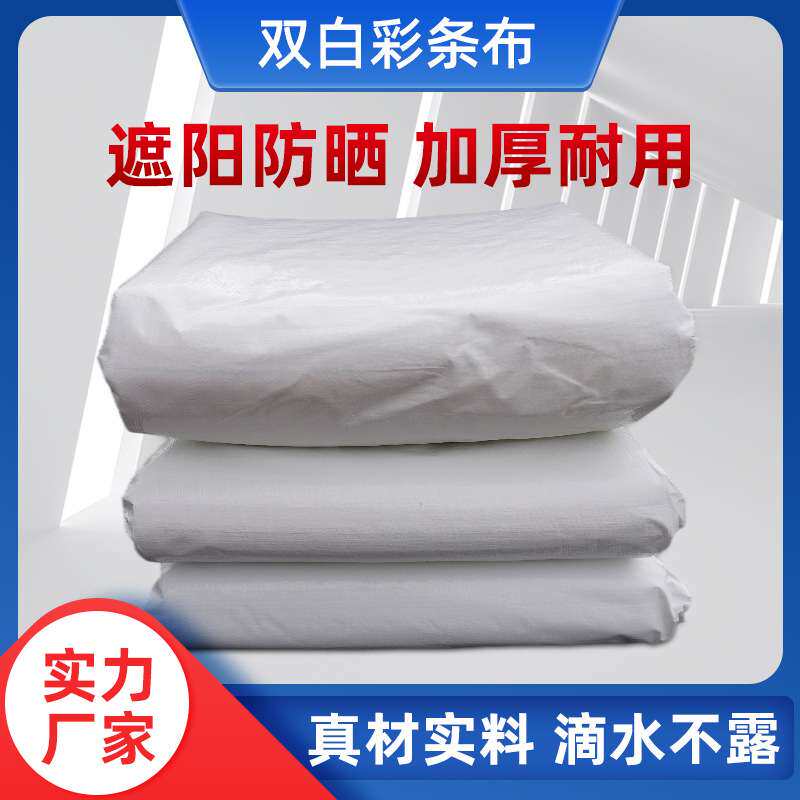彩条布防雨工地防尘防水防晒加厚装修塑料篷布装饰遮阳白色吊顶帆