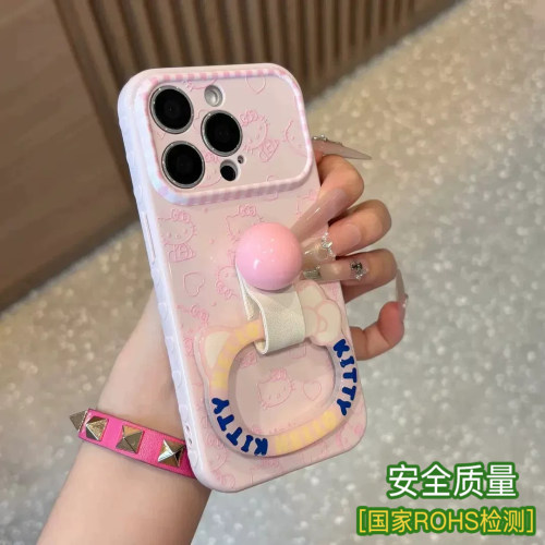 爱心猫咪指环支架适用苹果18promax手机壳新款iPhone17pro秒变大视窗16plus15镜头全包14kt防摔13/12保护11周