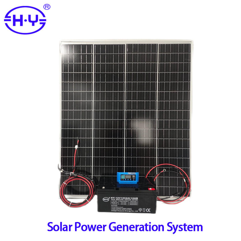 200W太阳能板20A太阳能控制器12V100AH太阳能蓄电池发电组件套装