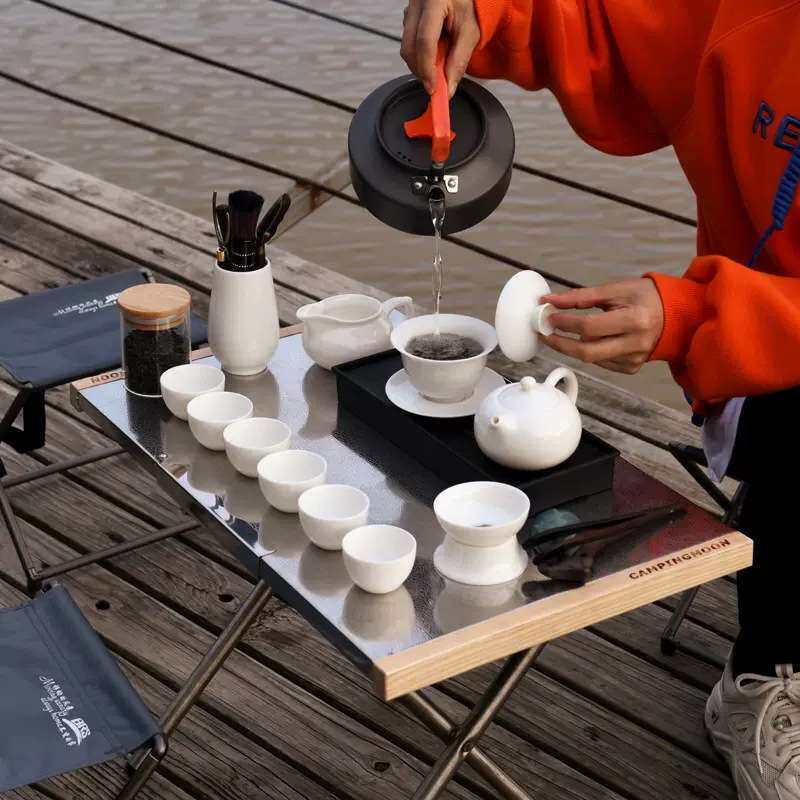 户外茶具套装便携旅行功夫带烧水桌椅野外车载露营炊具炉泡茶神器
