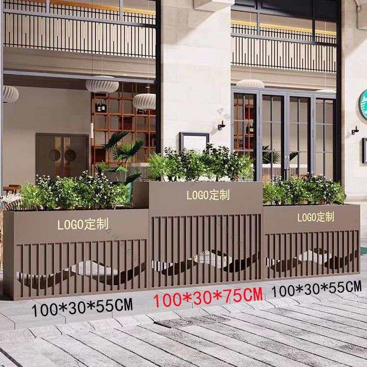 铁艺花箱组合外摆隔断花槽街道广场市政道路树池高档花盆成品现货