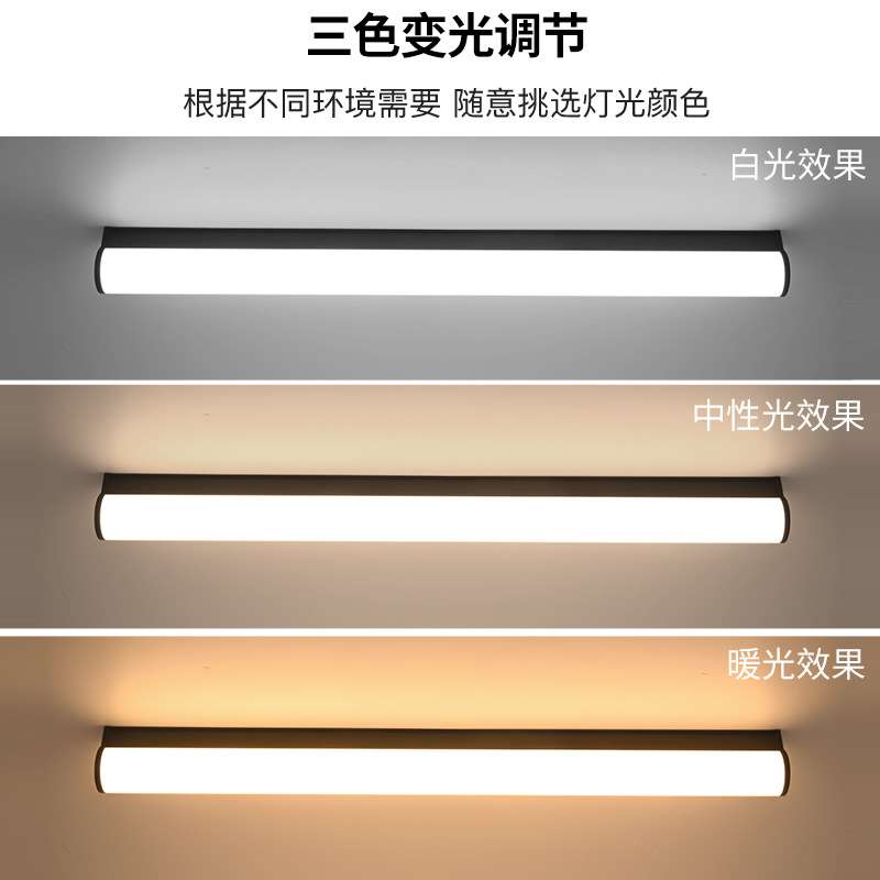 户外吸顶灯防水防虫长条灯露台玻璃阳光房专用照明屋檐室外阳台灯