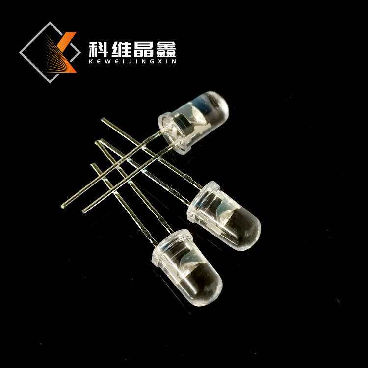 F5圆头交通灯珠黄光晶元芯片白发黄LED交通信号灯珠5mm直插发光管