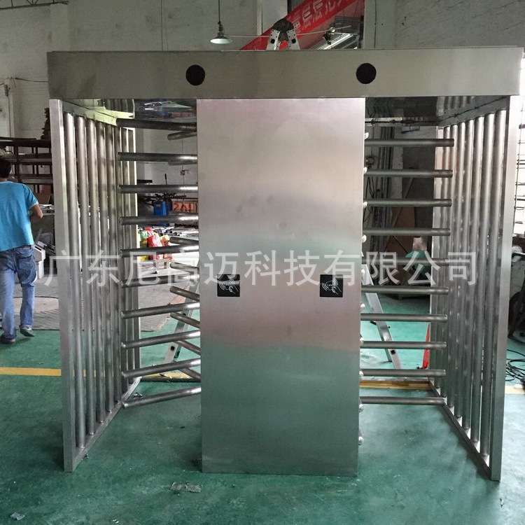 全高转闸三翼旋转门不锈钢电动手推滚动栅栏挡臂人行闸机双向通行