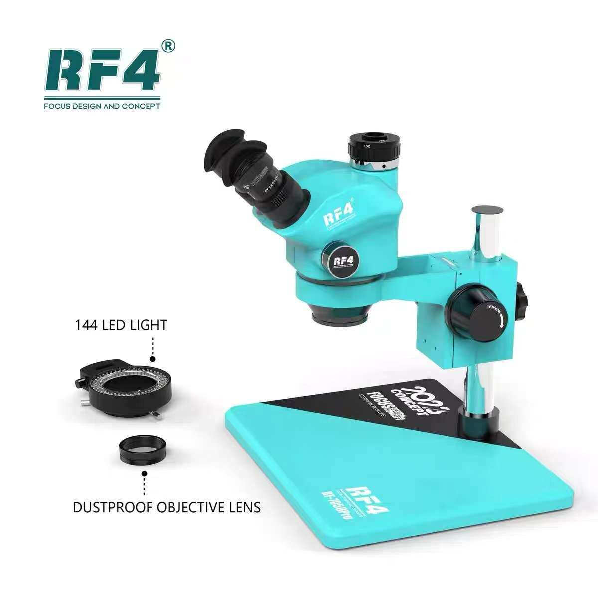 RF4显微镜双目三目7-65倍高清目镜连续变焦手机维修主板电路板rf4