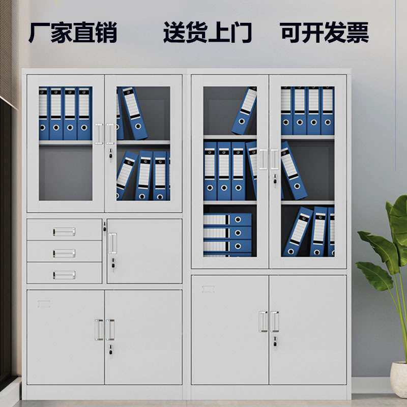 钢制文件柜员工资料柜带锁储物柜办公铁皮档案柜凭证/收纳柜设计.