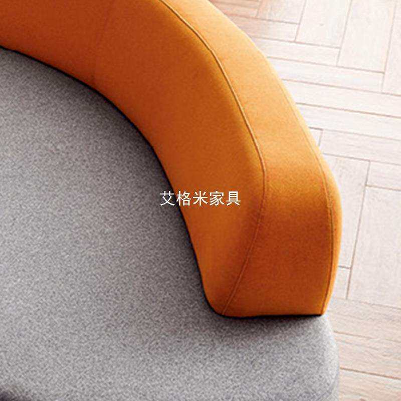 北欧创意家具休闲时尚办公实木弧形沙发休息区异形组合简约商用