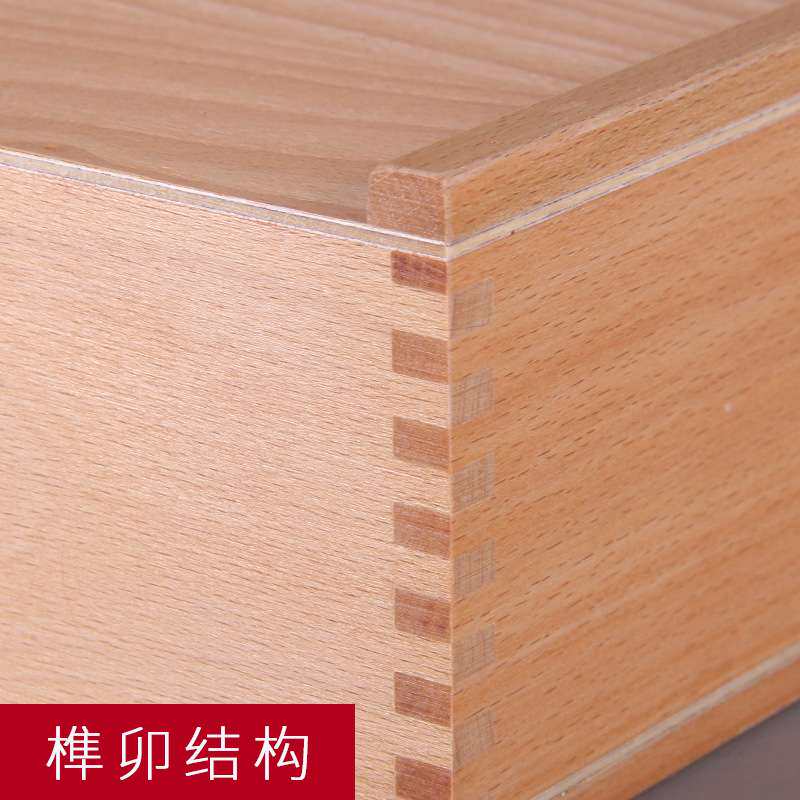 木制3层彩色铅笔收纳盒 画笔蜡笔颜料盒素描铅笔实木多层收纳箱