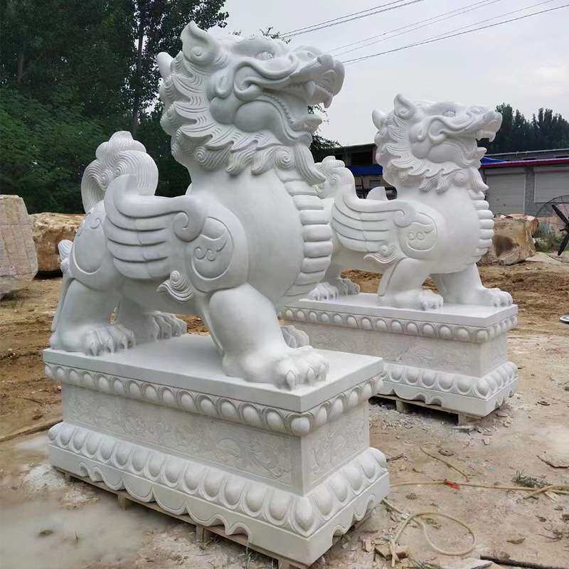 石雕汉白玉貔貅酒店家用门口招财神兽貔貅厂家供应大理石动物雕塑