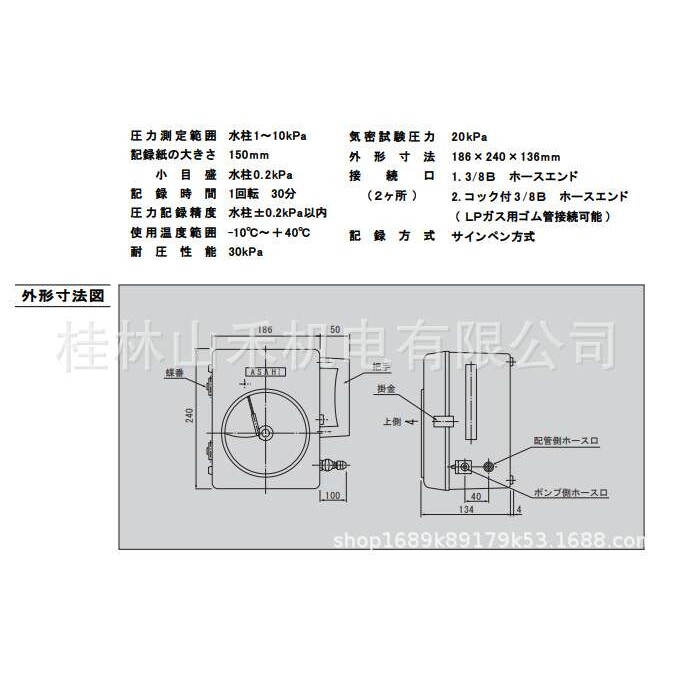 Asahi Gauge旭计器压力表Model　PR1100