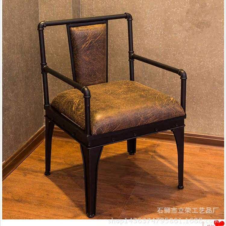 美式复古铁艺水管桌椅咖啡厅餐桌椅休闲吧酒吧卡座沙发桌椅组合