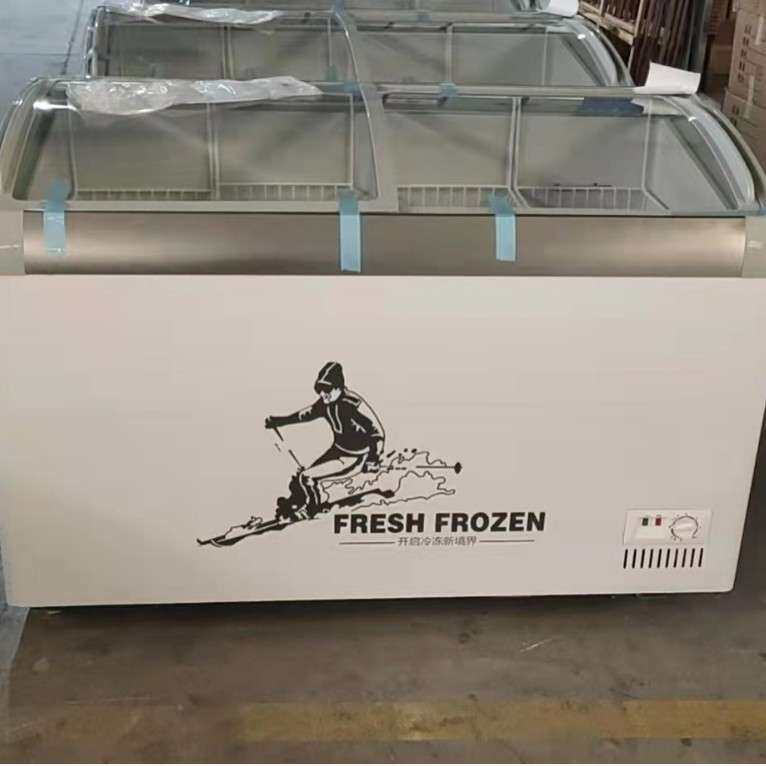 雪糕柜商用冰淇淋冷冻展示柜圆弧玻璃门雪糕组合卧式冰柜超市酒店