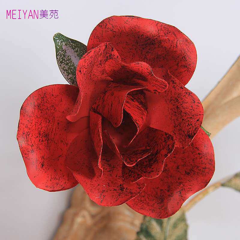 佳苑田园花草壁灯客厅壁灯铁艺花灯大红玫瑰花壁灯婚庆灯美式壁灯