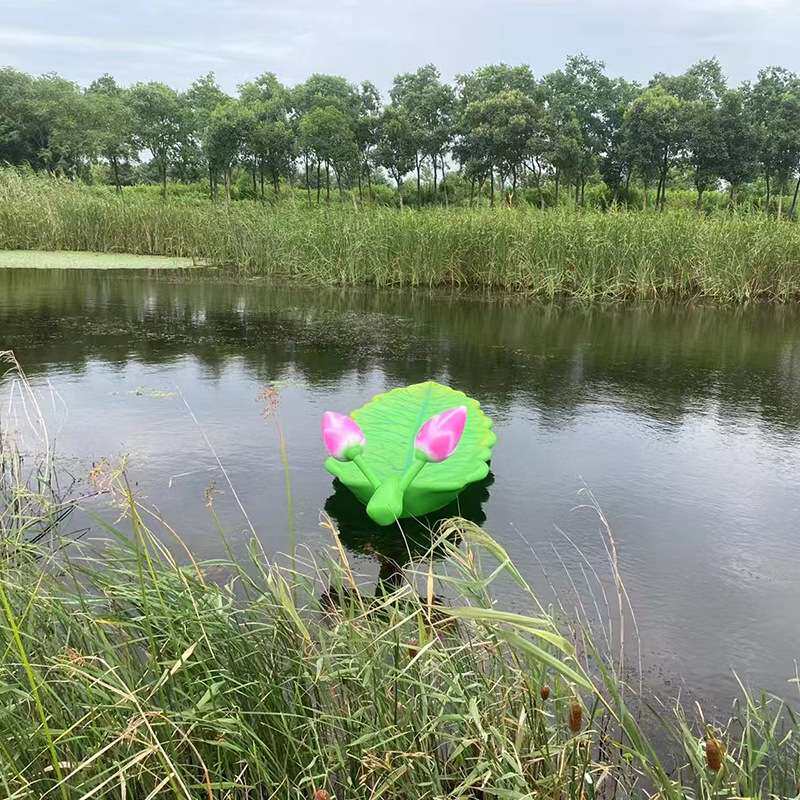 玻璃钢树脂树叶船雕塑户外水景船模型水景荷叶雕塑装饰品摆件