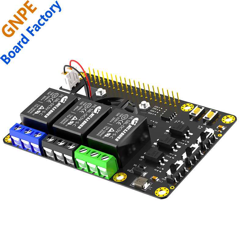 树莓派继电器扩展板 带风扇和RGB-LED 3路继电器控制