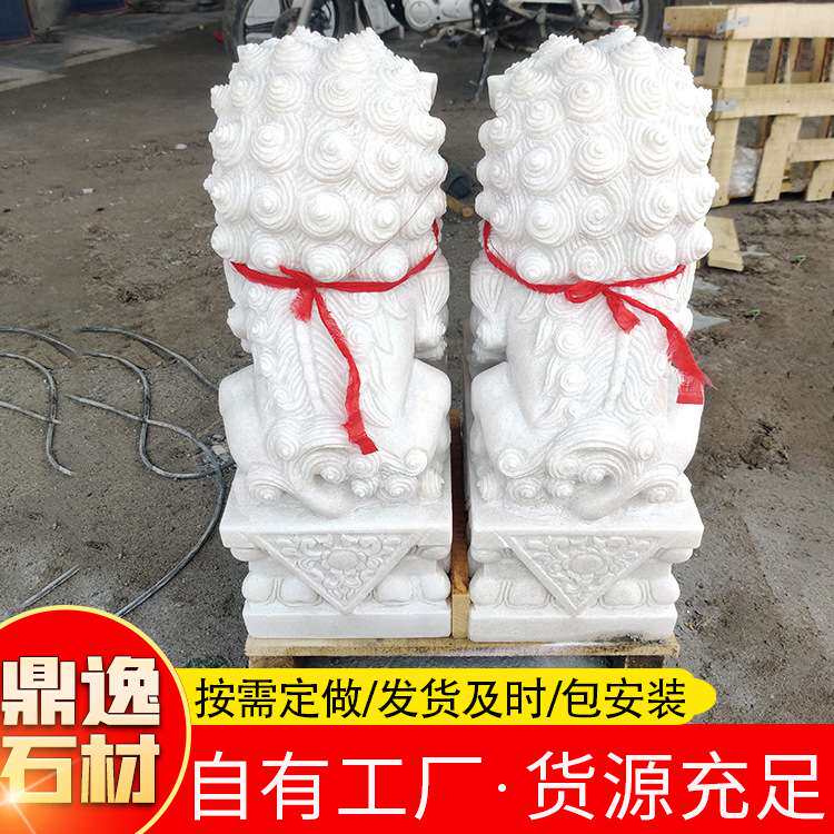 源头厂家供应石雕刻石狮子 青石石雕狮子摆件 庭院看门镇凶石狮子