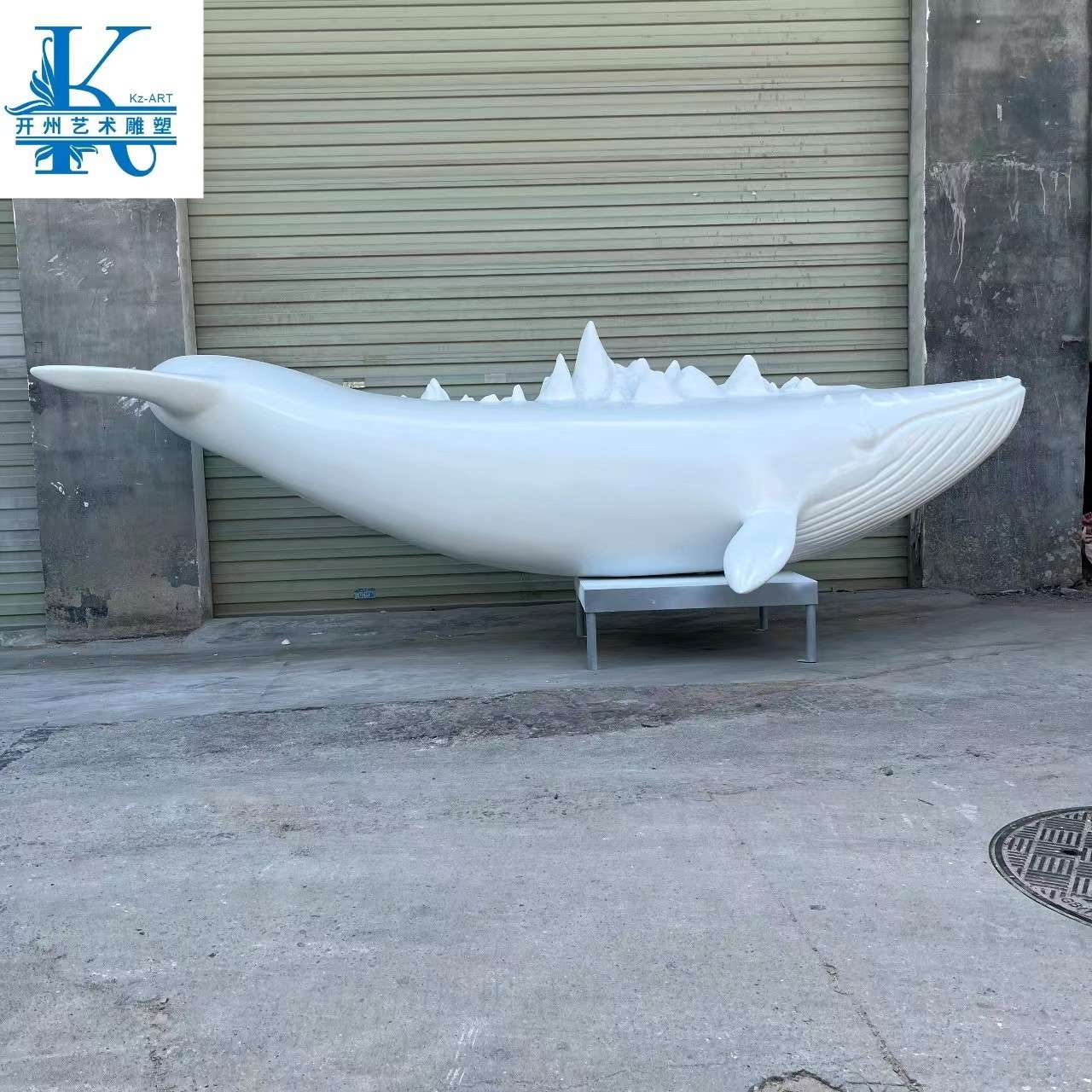 玻璃钢鲸鱼雕塑酒店大堂海洋馆展厅售楼处动物装饰工艺品落地摆件