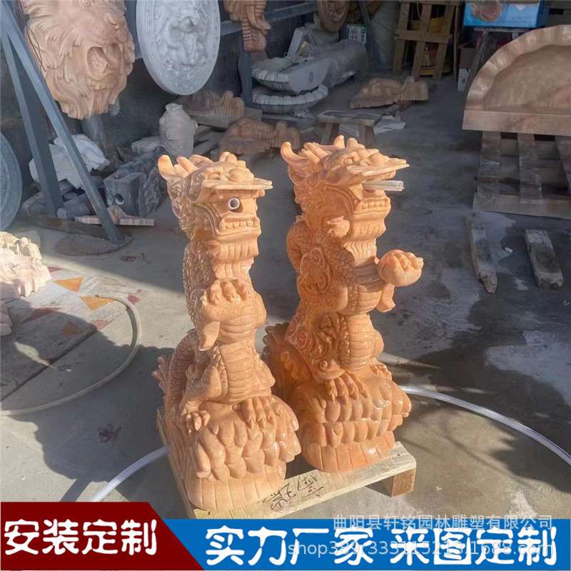 龙头鱼塘龙吐水别墅庭院喷泉水池流水摆件石材园林景观喷水青石
