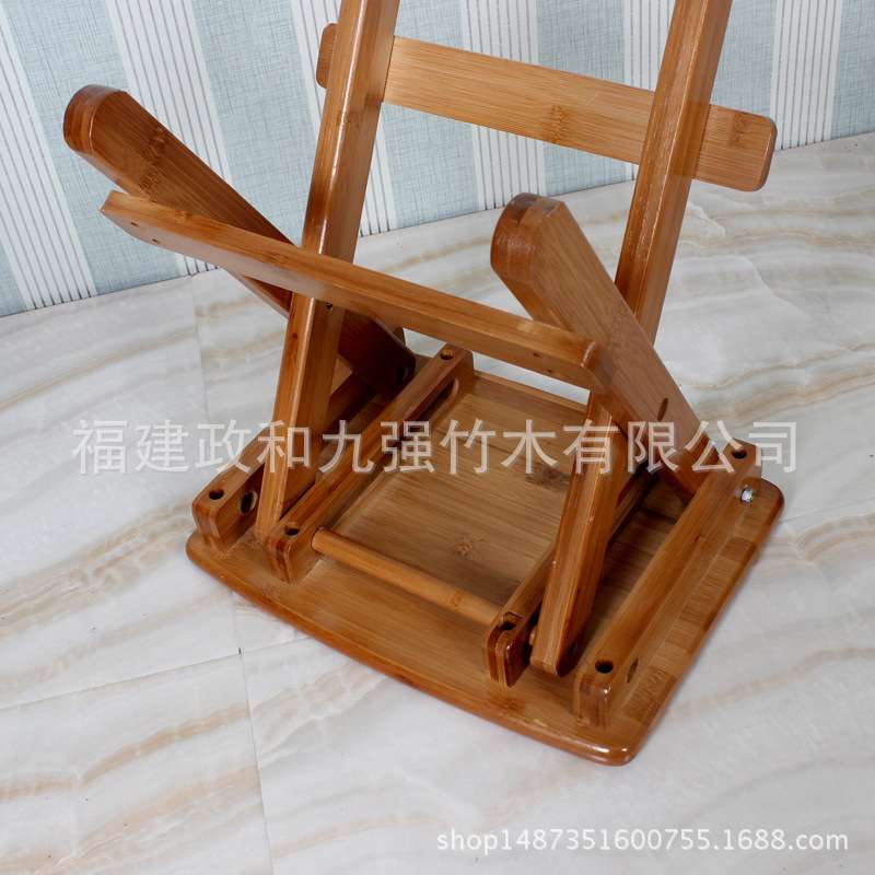 九强 楠竹折叠凳纳凉凳 实木户外凳马扎子便携式 弧边折叠凳大号
