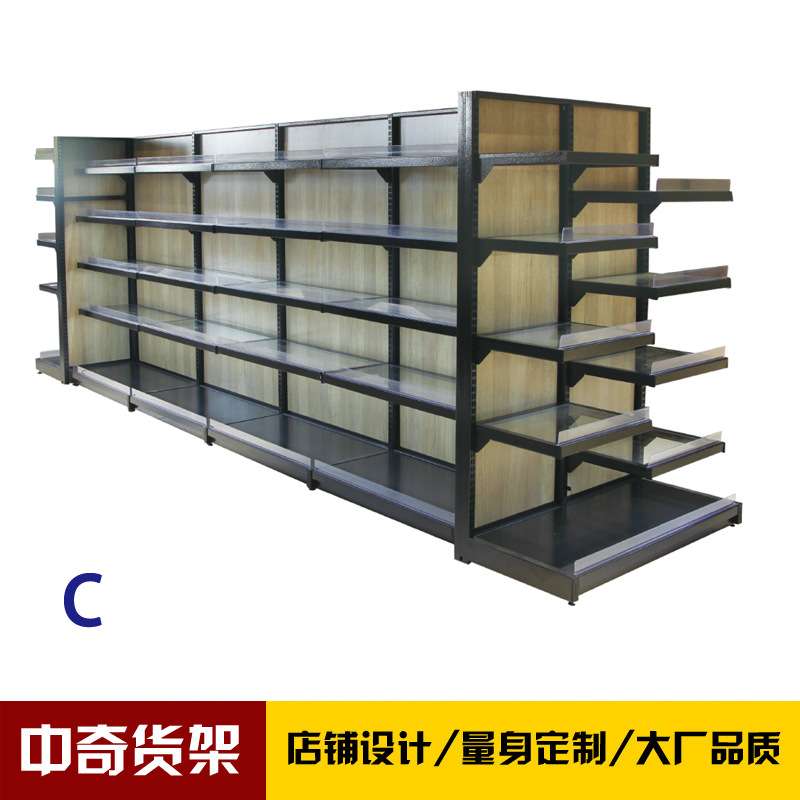 超市货架便利店商店食品柜母婴店文具店单面双面木质展示架