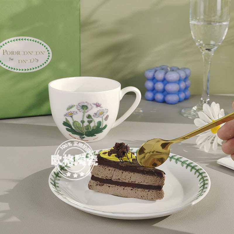 跨境直销英式咖啡杯碟波特家植物园系列骨瓷杯碟情侣对杯简约精致