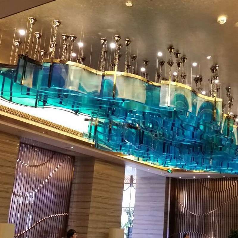 大型酒店大堂玻璃吊灯宾馆售楼部酒吧KTV创意造型非标工程灯