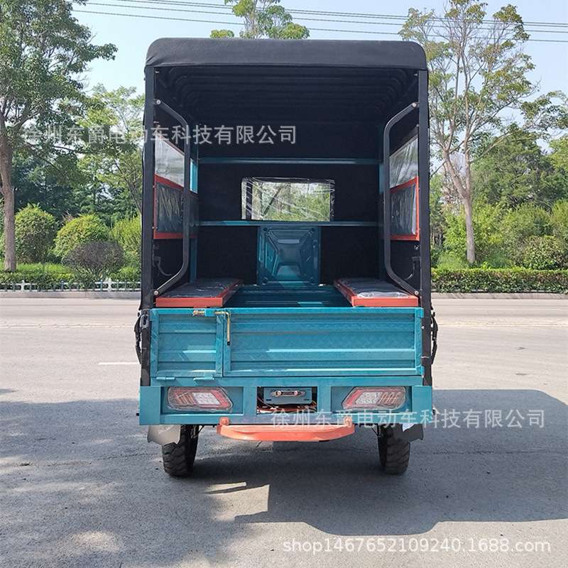 可配太阳能拉客车顶棚遮阳家用载货代步车载客拉人带蓬电动三轮车